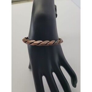 Solid Copper Twisted Cuff Bracelet Braided Design Boho Adjustable Bangle